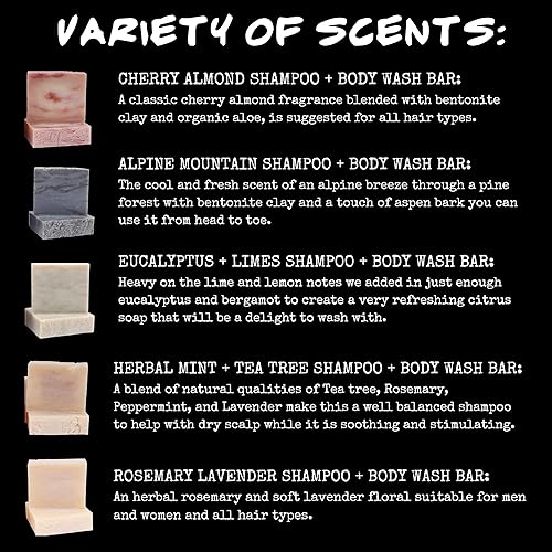 Miniatura 3 de BLUBYRD Soap Co. Natural Solid Shampoo Bar 5 Pack – Set of Organic Shampoo Bars For Hair & Body Wash Natural Conditioning, Eco Friendly, Zero