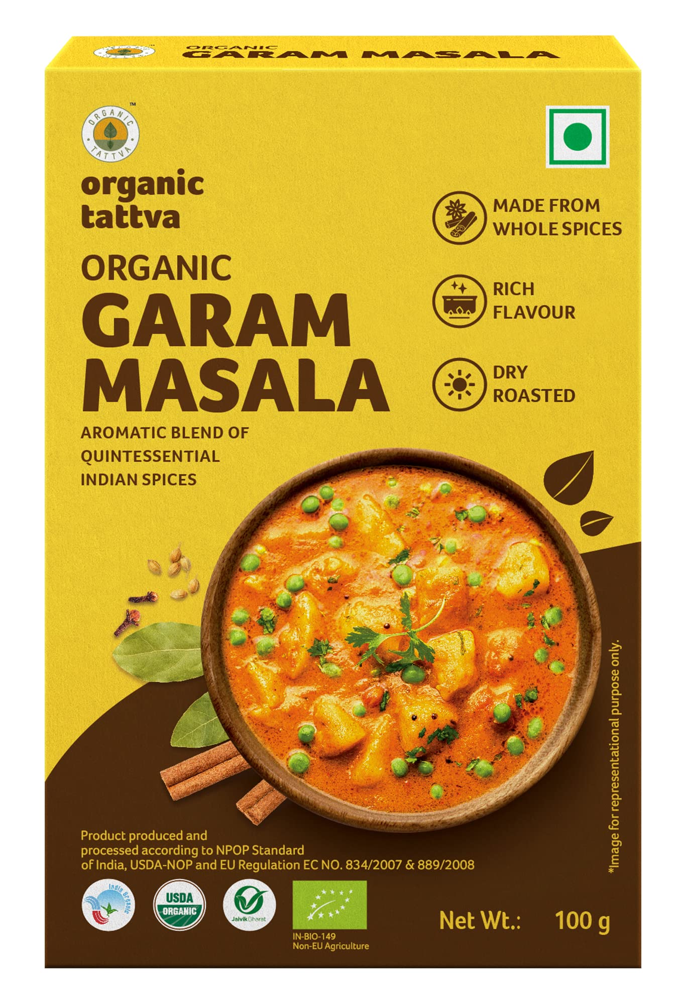 Organic Tattva, Organic Garam Masala Powder 100 Gram | Rich in Flavor, Naturally Processed and No Preservatives (B09RN4V8N9) Amazon Price History, Amazon Price Tracker