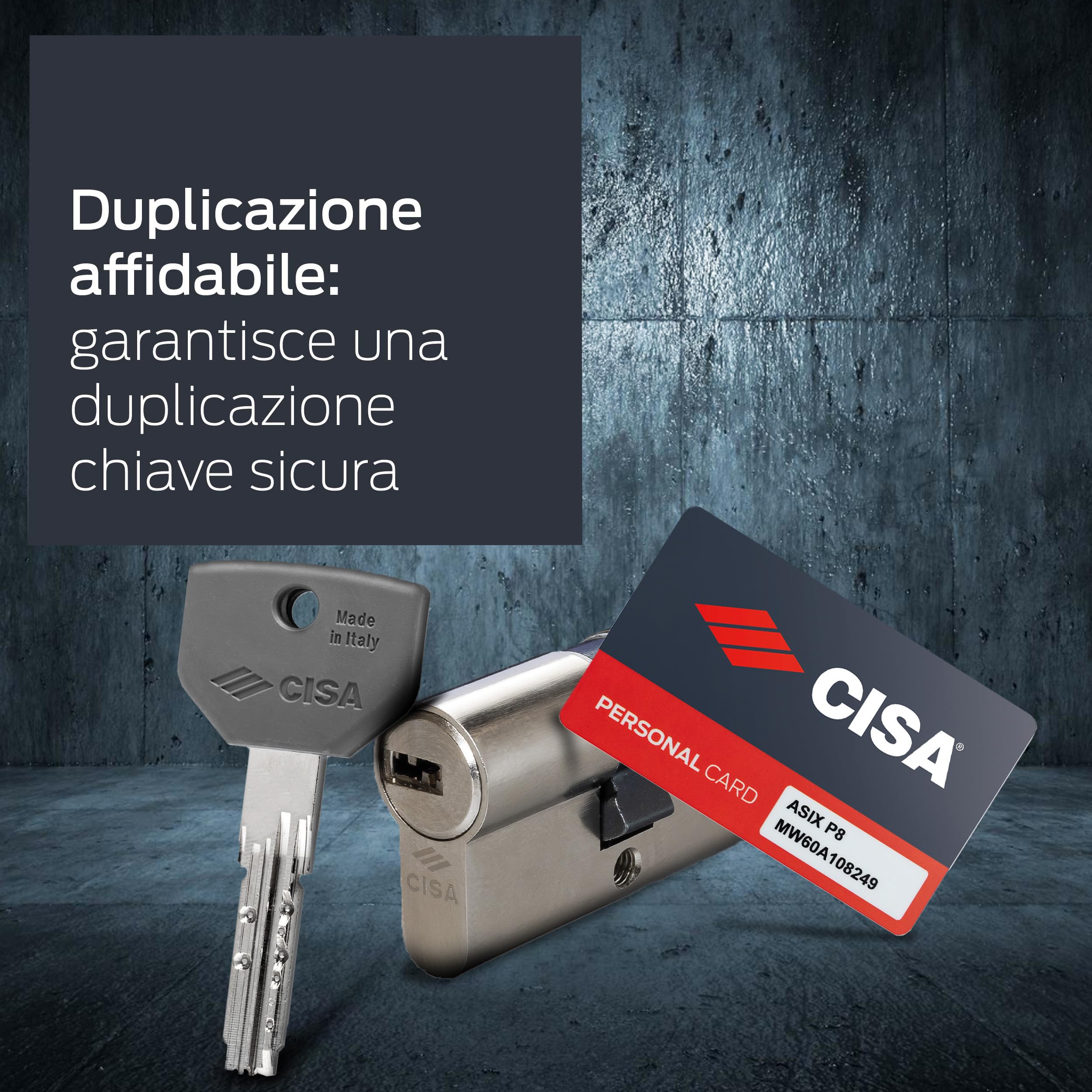 CISA - Cilindro Europeo ASIXP8 Sicuro e Affidabile 10Q3170701200C5 per Serratura Porta Blindata, Cilindro 5 Chiavi per Ambienti Residenziali e Commerciali, Dimensioni 30/30, Predisposizione al Pomolo