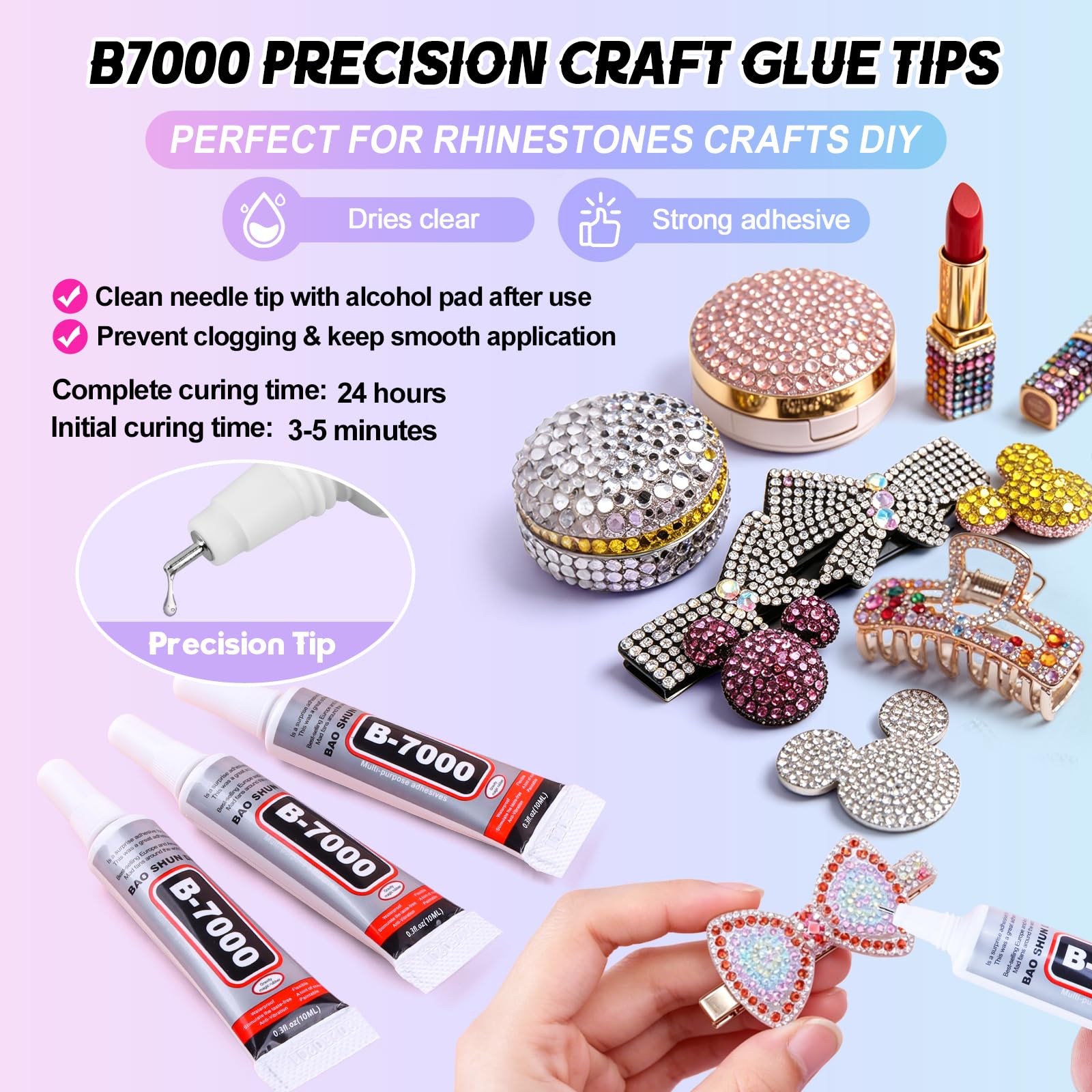 EBANKU 32000 szt. żelowych kryształków strasu, 3 mm, 40 kolorów, płaskie kamienie do sztuki diamentowej, z 3 klejami B7000, do majsterkowania, książek, butów i zdobienia paznokci