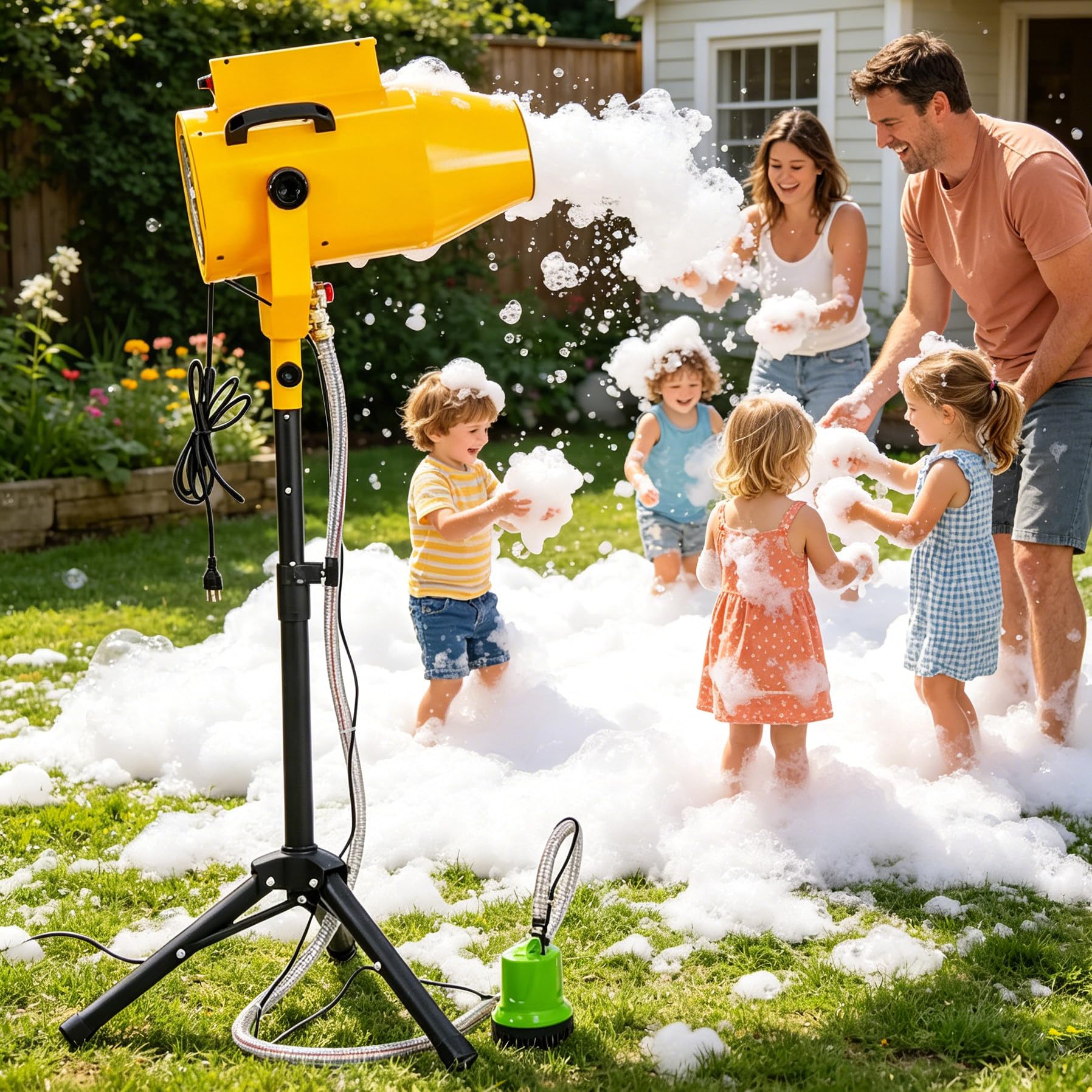 Máquina de espuma para fiestas, cañón de espuma para interiores y exteriores, máquina de espuma para piscina en el patio trasero, accesorios para parques temáticos y festivales de música