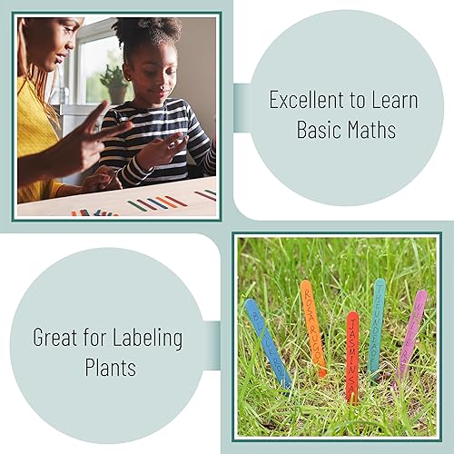 Vista 70 de Mr. Pen - Palitos de paletas de colores, palitos de madera de colores arcoíris para manualidades, paquete de 200, 4.5 pulgadas, suministros