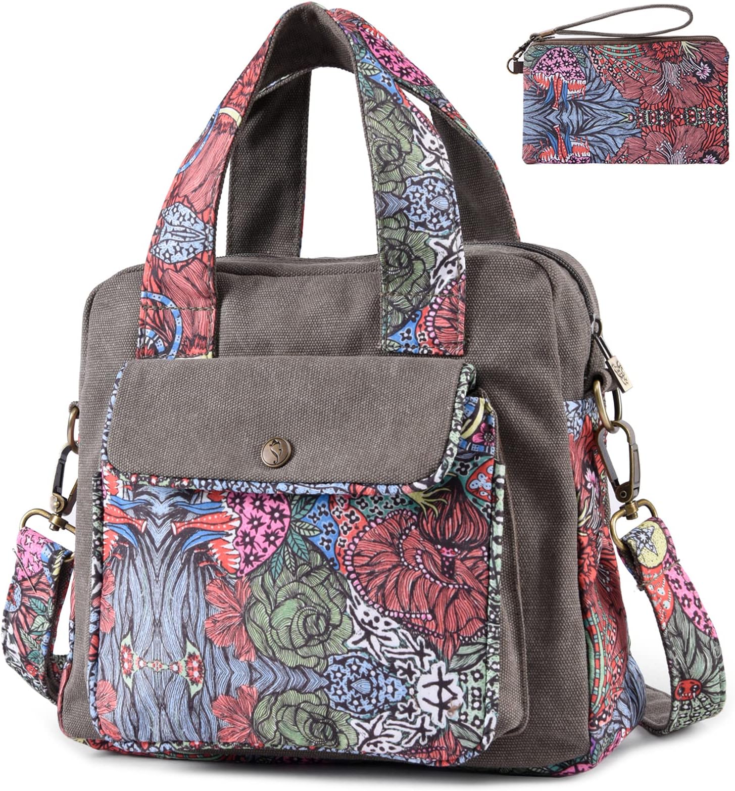 Premium Canvas Shoulder Bag, Top Handle for Women, Lightweight Handbag, Small Style Crossbody