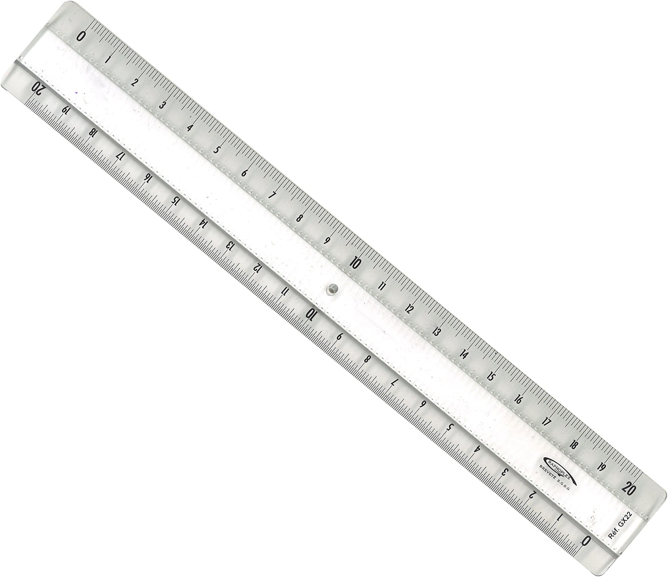 GraphoplexRuler 2 Bevels + Embossment Transparent 20 cm Transparent