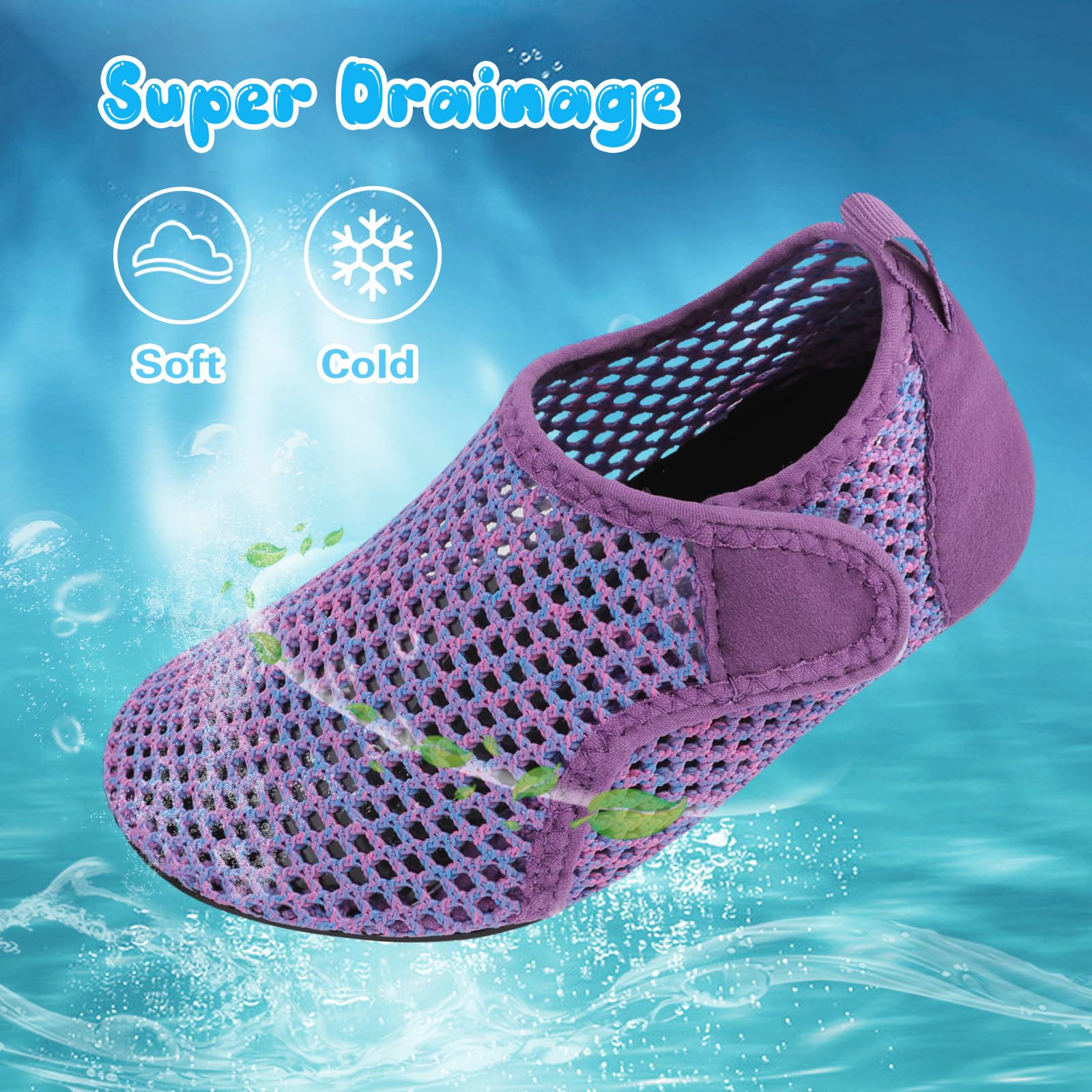 Besroad Scarpe da acqua per bambini Ragazze Ragazzi Quick Dry Aqua Socks A piedi nudi antiscivolo Spiaggia Nuoto Surf Scarpe