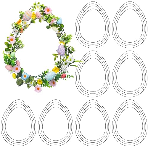6 Pcs 15.5 Inches Easter Wreath Egg Wire Wreath Form