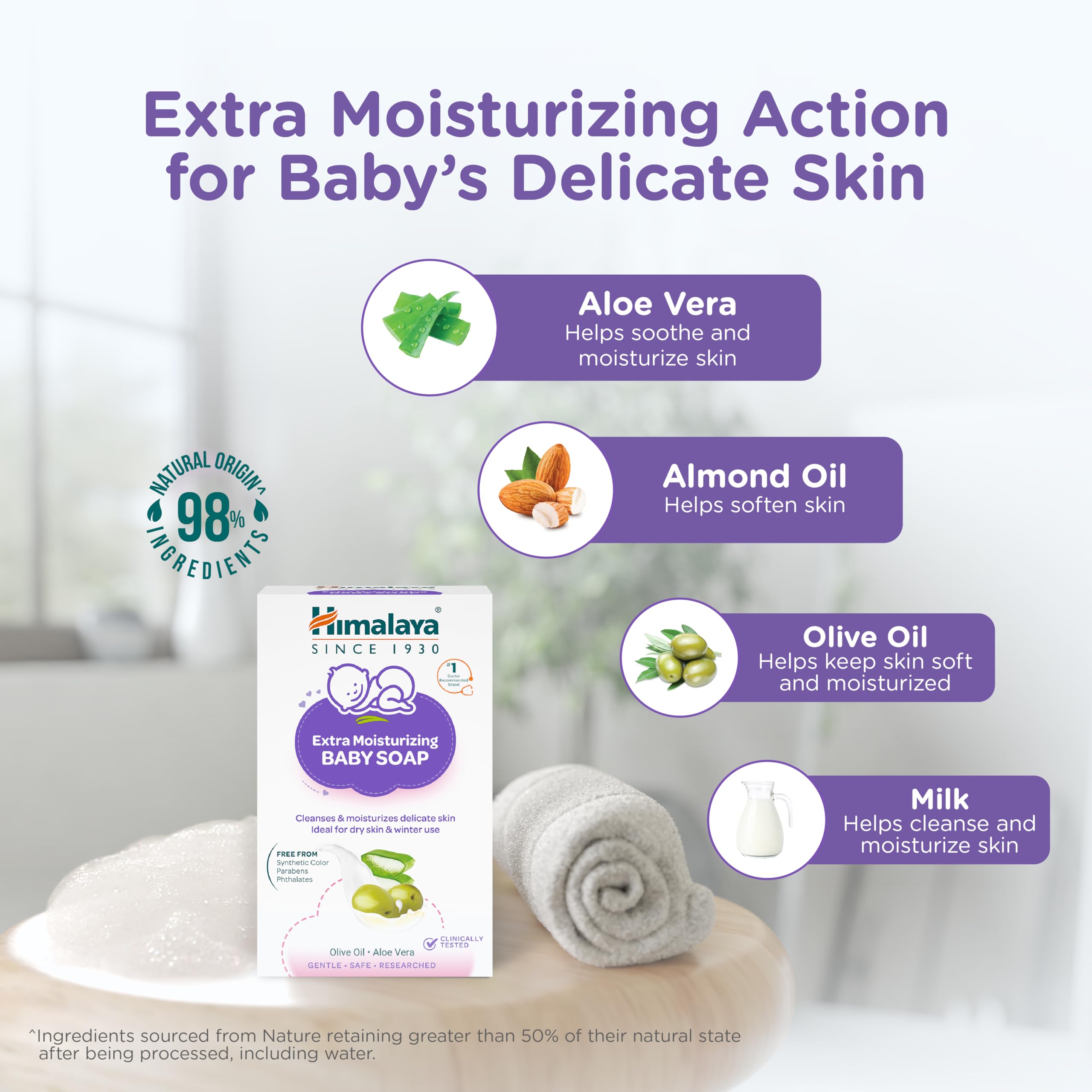 Himalaya Extra Moisturizing Baby Soap for Dry Skin| Locks In Moisture - 75g 1