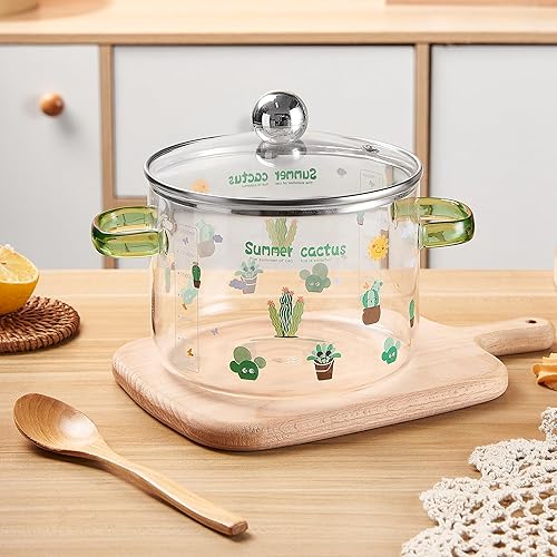 Miniatura 4 de Ollas de vidrio para cocinar en la estufa, ollas transparentes de 1.6L56oz con tapa, olla a fuego lento resistente al calor para popurrí, cacerola S