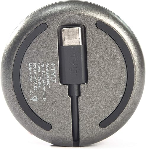 Miniatura 2 de TYLT Medallion - Almohadilla de carga inalámbrica QI portátil, cargador inalámbrico rápido certificado QI de 10 W máximo compatible con Apple,
