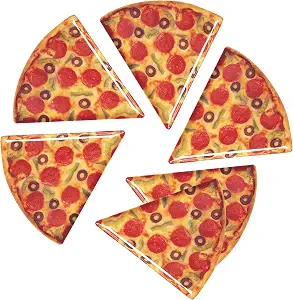 Supreme Housewares Pizza Slice Shaped Plates Set of 6, 9 Inch Melamine Pizza Plates