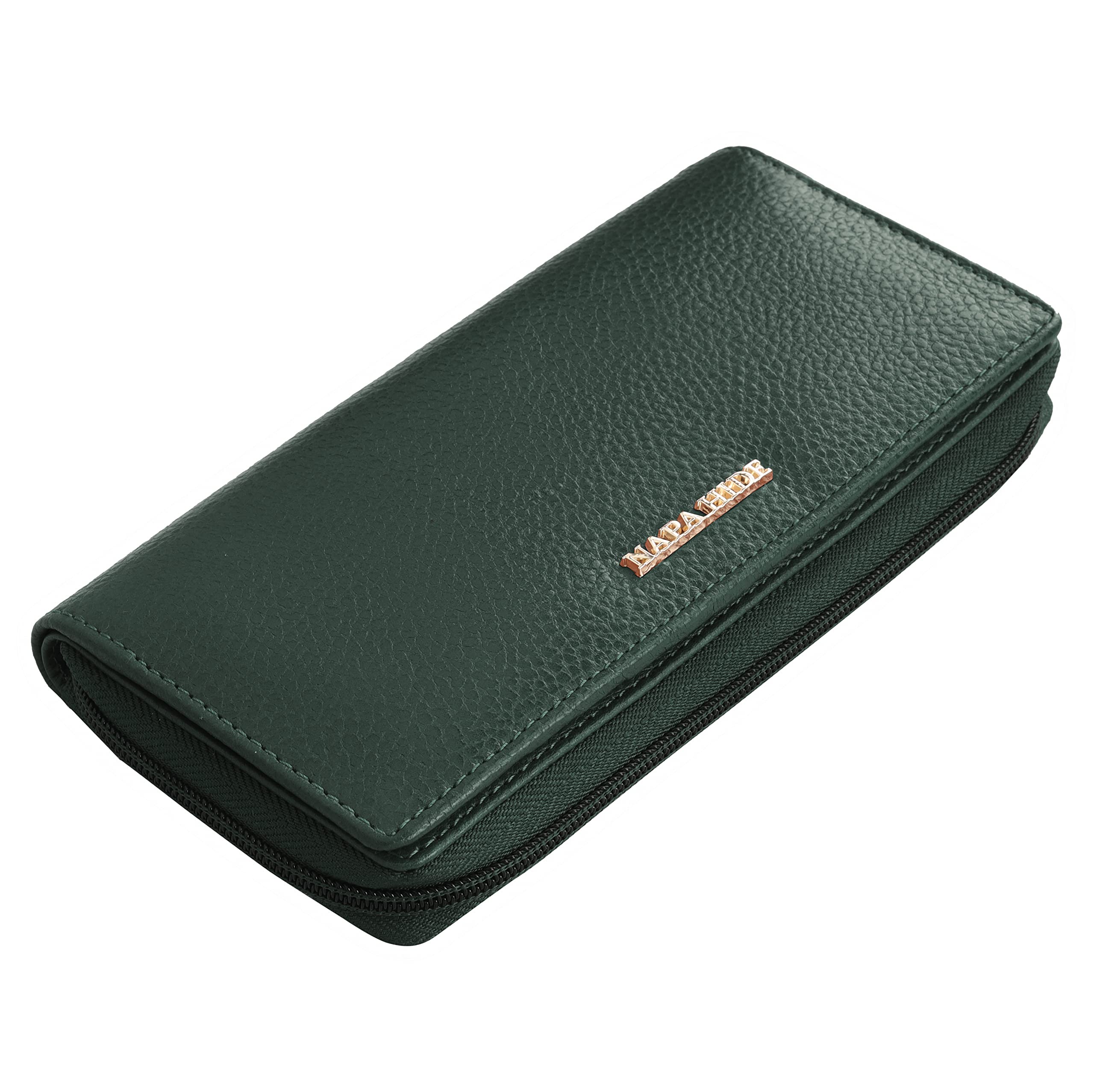 Women Leather Wallet Bifold Zipper Pocket Wallet Card Case Purse with ID Window-image-11