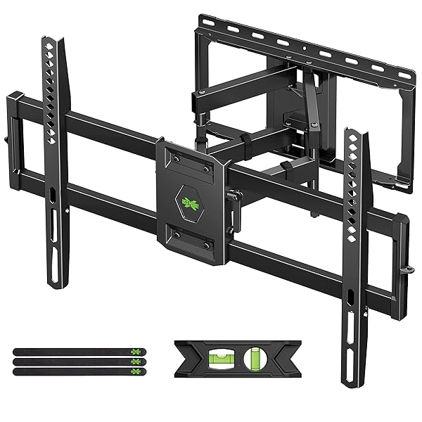 USX Mount Full Motion TV Wall Mount for Most 42-86 inch Flat Screen/LED/4K, TV Mount Bracket Dual Swivel Articulating Tilt 6 Arms, Max 16" Wood Studs, VESA 600x400mm, Holds up to 132lbs