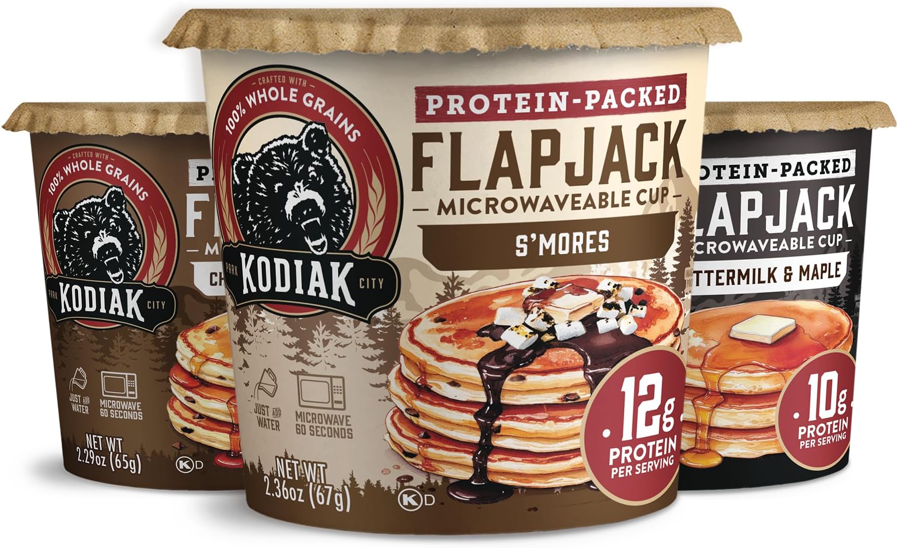 Protein Pancake Flapjack Power Cup - Buttermilk and Maple Pancake Cups Just Add Water for Breakfast