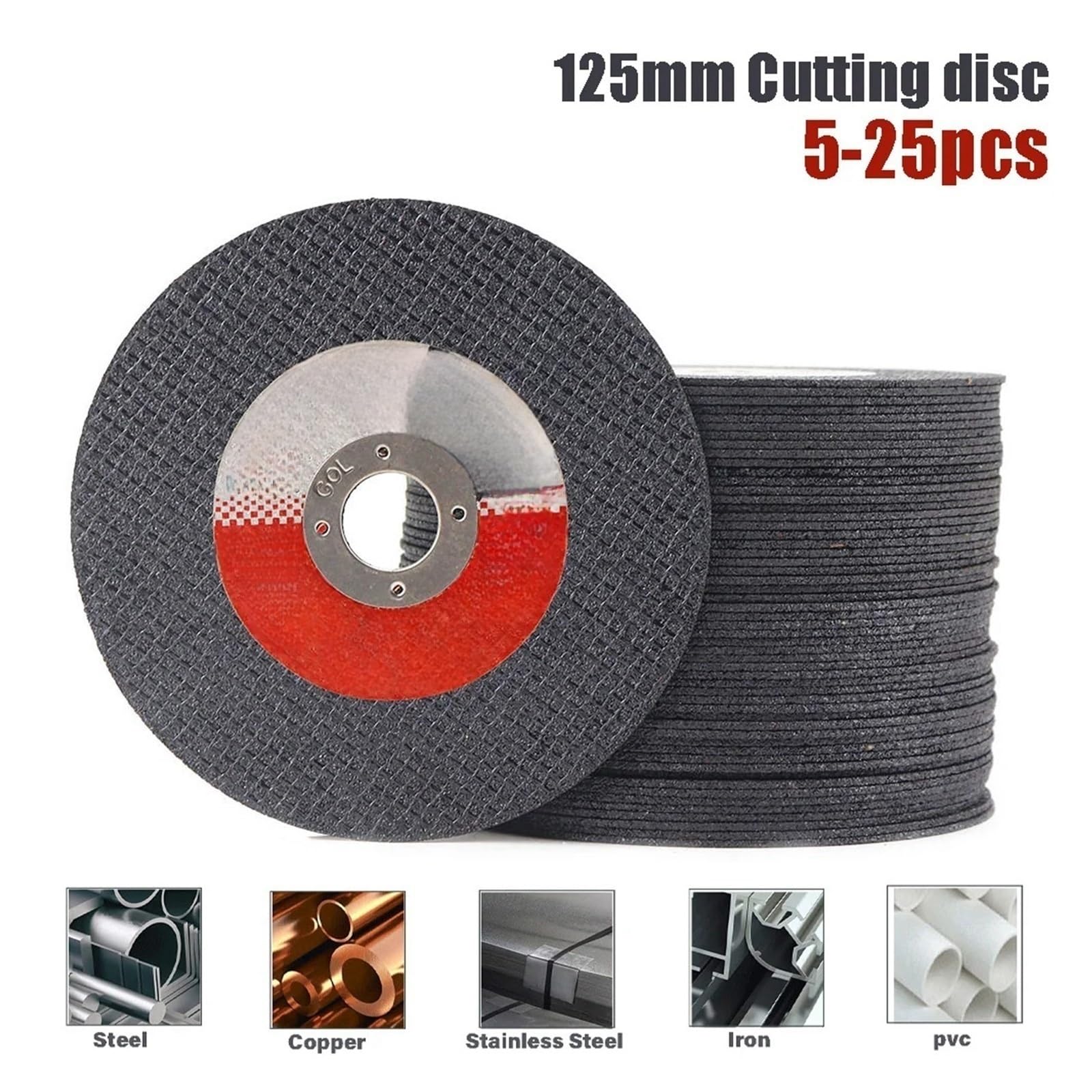 5" Trennscheibe 125 mm Metall-Trennscheibe for Winkelschleifen, Schneiden von Metall, Edelstahl, Eisen, Kreissägeblatt, 25 Stück