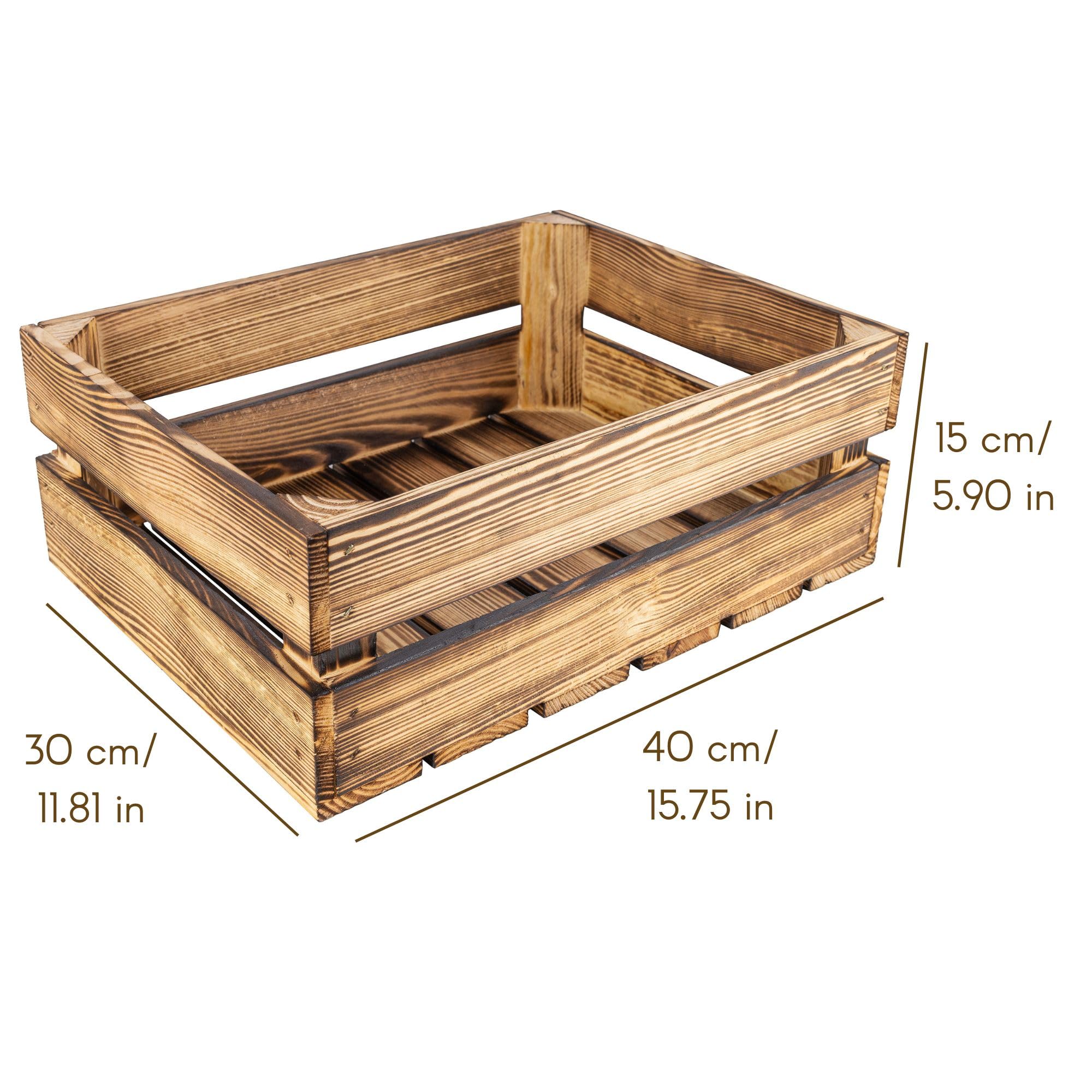 3 Scatole Di Legno Vintage In Pino - 30x20x15 Cm Per Decorazione Casa O Giardino - Foto 6