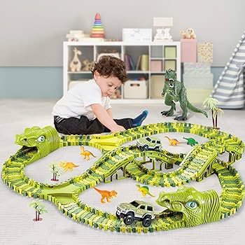Amazon.com: Dinosaur Toys, 260 Pcs Dinosaur Car Race Track