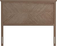 Vista 43 de Merrick Lane Marta - Cabecera de madera tamaño Queen, cabecero ajustable con patrón de espiga en color gris lavado