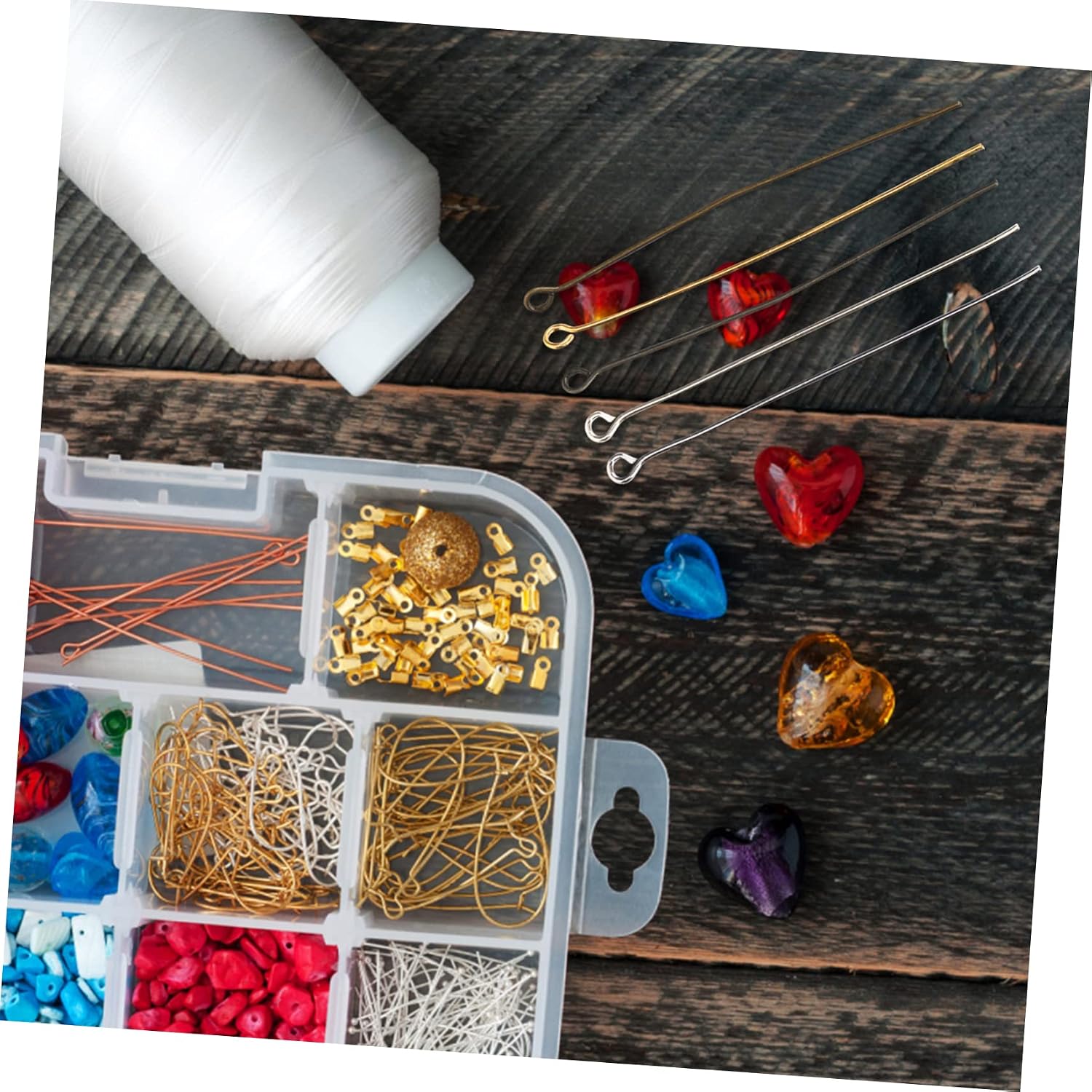 500Pcs Head Pins with for Jewelry Making Mixed Color Metal Eye Pins for Earring Bracelet and Pendant Crafting Easy to Use DIY Jewelry Supplies