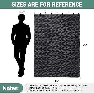 MABOZOO Studio Sound Blanket, Large Soundproof Blanket with Grommets, Heavy Duty Sound Dampening Noise Reducing Divider for Workshop, Basement, Laundry, Acoustic (Black, 72x40'')