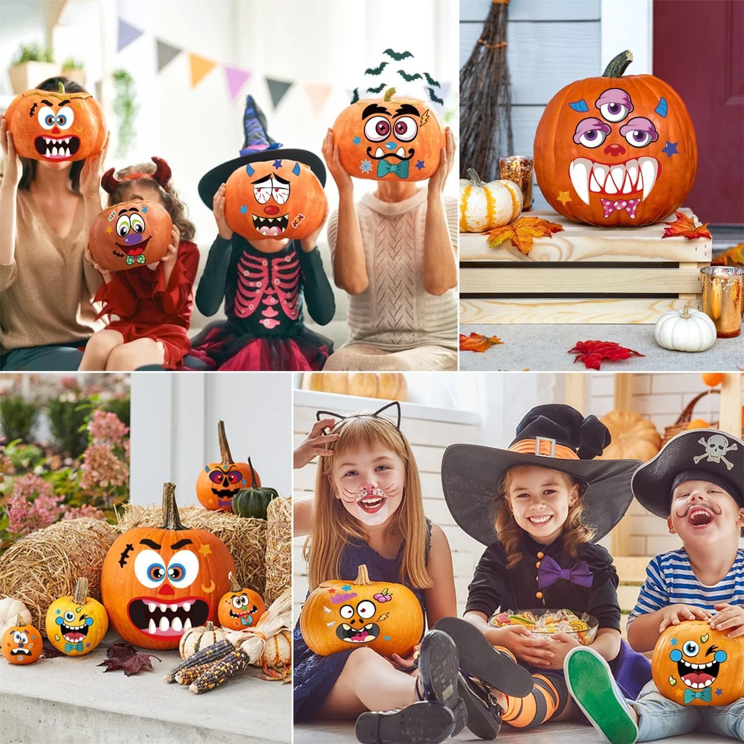 300 adesivi in schiuma di Halloween con glitter autoadesivi in schiuma, adesivi assortiti in schiuma per Halloween, feste, decorazioni artigianali