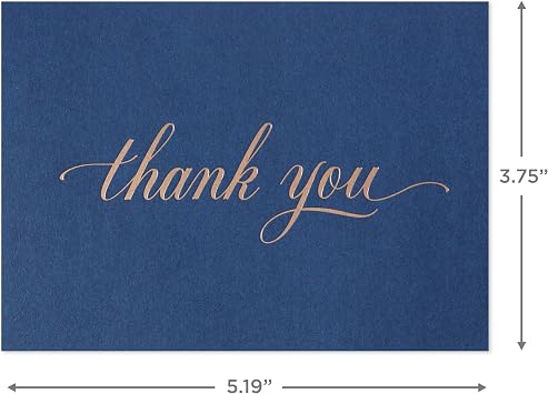 Hallmark Thank You Cards, Silver Foil, 40 Cards with Envelopes