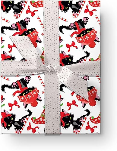 Miniatura 6 de Bonito papel de regalo para gatos atrevidos y atrevidos rollo de 6 pies x 30 pulgadas