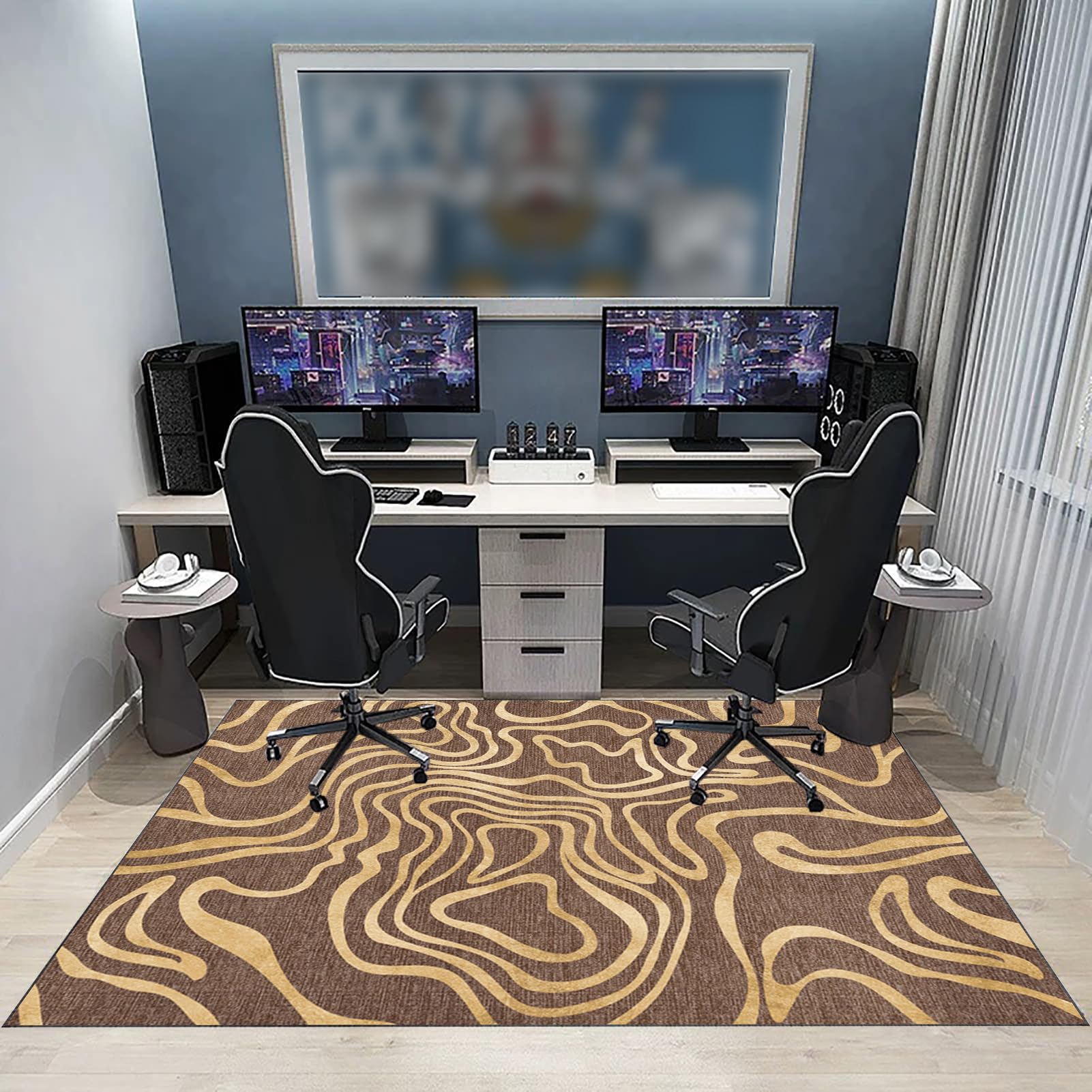 JaevKwzy Chair mat for Hard Floors Heavy Duty Office Chair Mats for Carpeted and Hardwood Floor Carpet Protector Chair Mat Floor Mats Wood/Tile Protection Mat for Office & Home 70 x 100 cm - Image 2