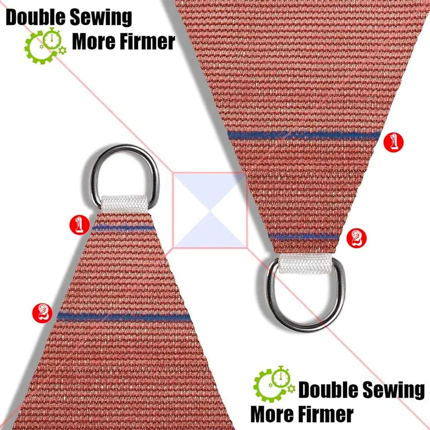 Rectangle Sun Shade Sail Canopy, 8' x 16' Patio Shade Cloth Outdoor Cover - Sunshade Fabric Awning Shelter for Pergola Backyard Garden Carport (Red)