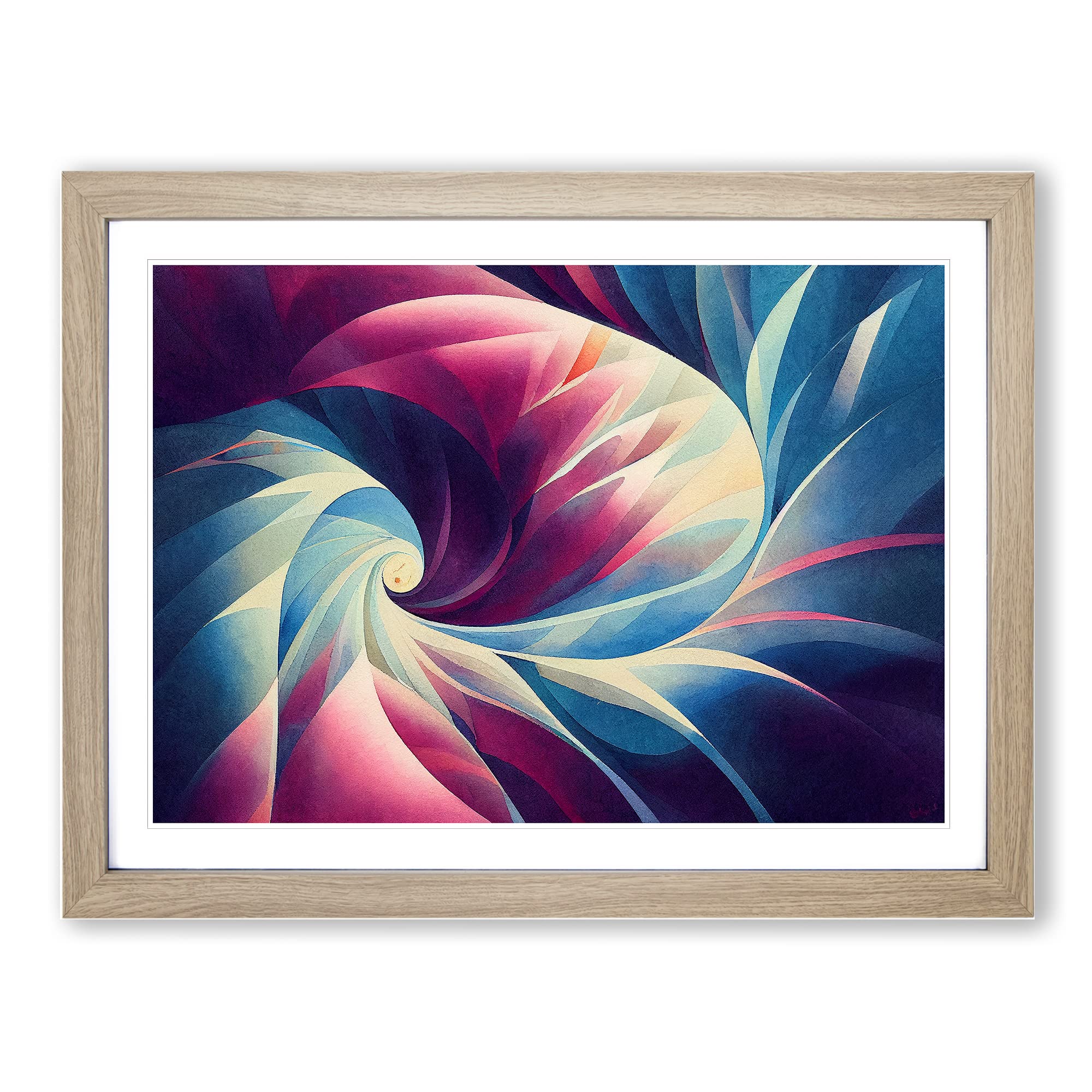 Supreme Abstract Fractals Framed Print, Oak, A3 (46 x 34 cm)