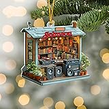 Personalized Vinyl Records Room Ornament – Custom Retro Music Christmas Tree Decoration, Holiday Keepsake Gift for Record Collectors, DJs, Musicians, Turntable Lovers, Friends, and Families (VRR8)