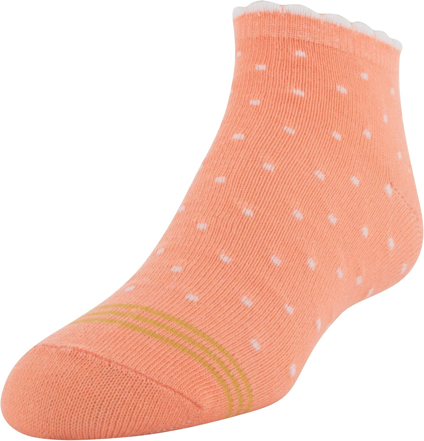 GOLDTOE girls Everyday Scallop Top Mid Crew Socks, 8 Pairs