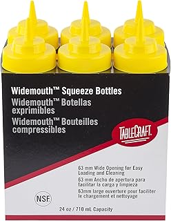 TableCraft Products C12463M Widemouth, 24 oz./710 mL, Yellow (Pack of 6)
