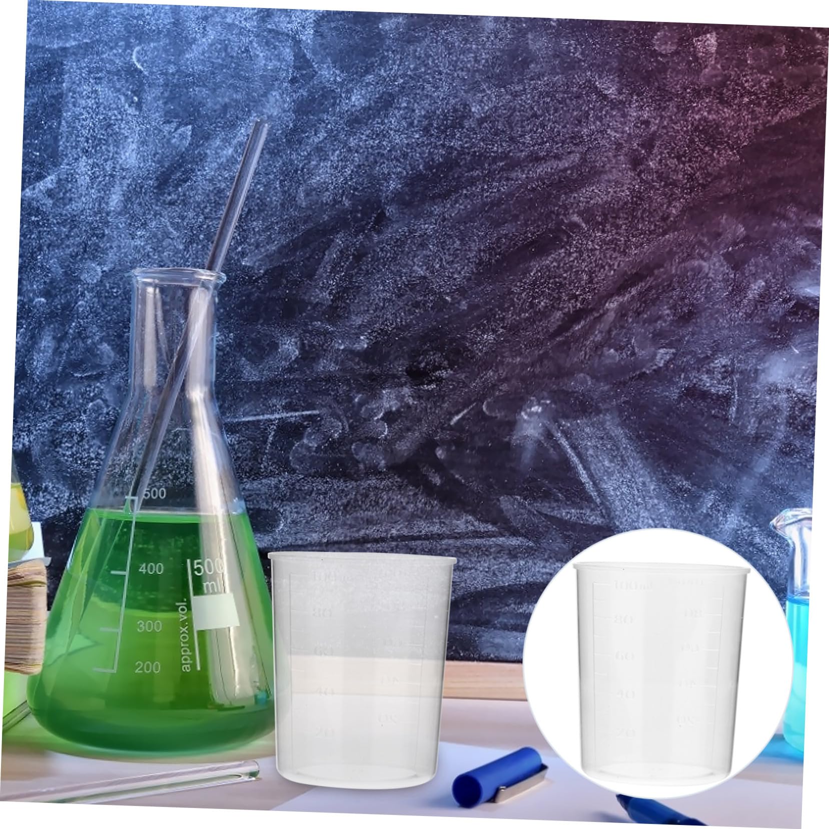 50 Piezas Unidades de Vasos Medidores de Plástico Vasos Transparentes Graduados Resistentes Roturas Medidores Líquidos para Cocina Repostería Harina y Leche