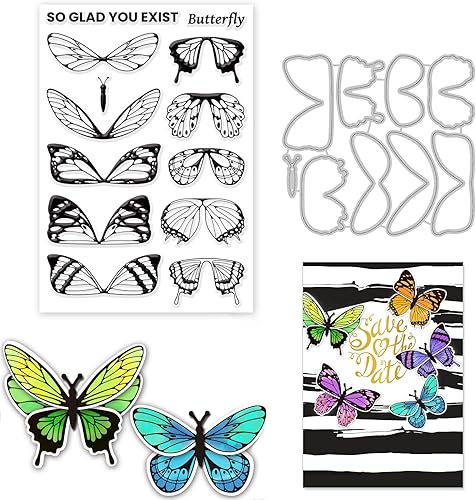 ORIGACH Sellos y troqueles de mariposa 3D para hacer tarjetas, álbumes de recortes, álbum decorativo