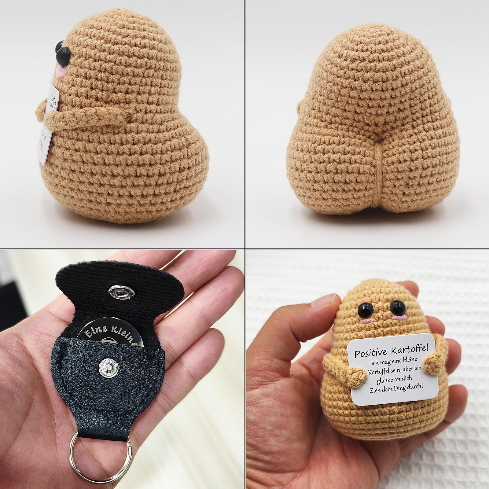 Pocket Hug Positive Potato,Poupée De Pomme De Terre Positive Tricotée