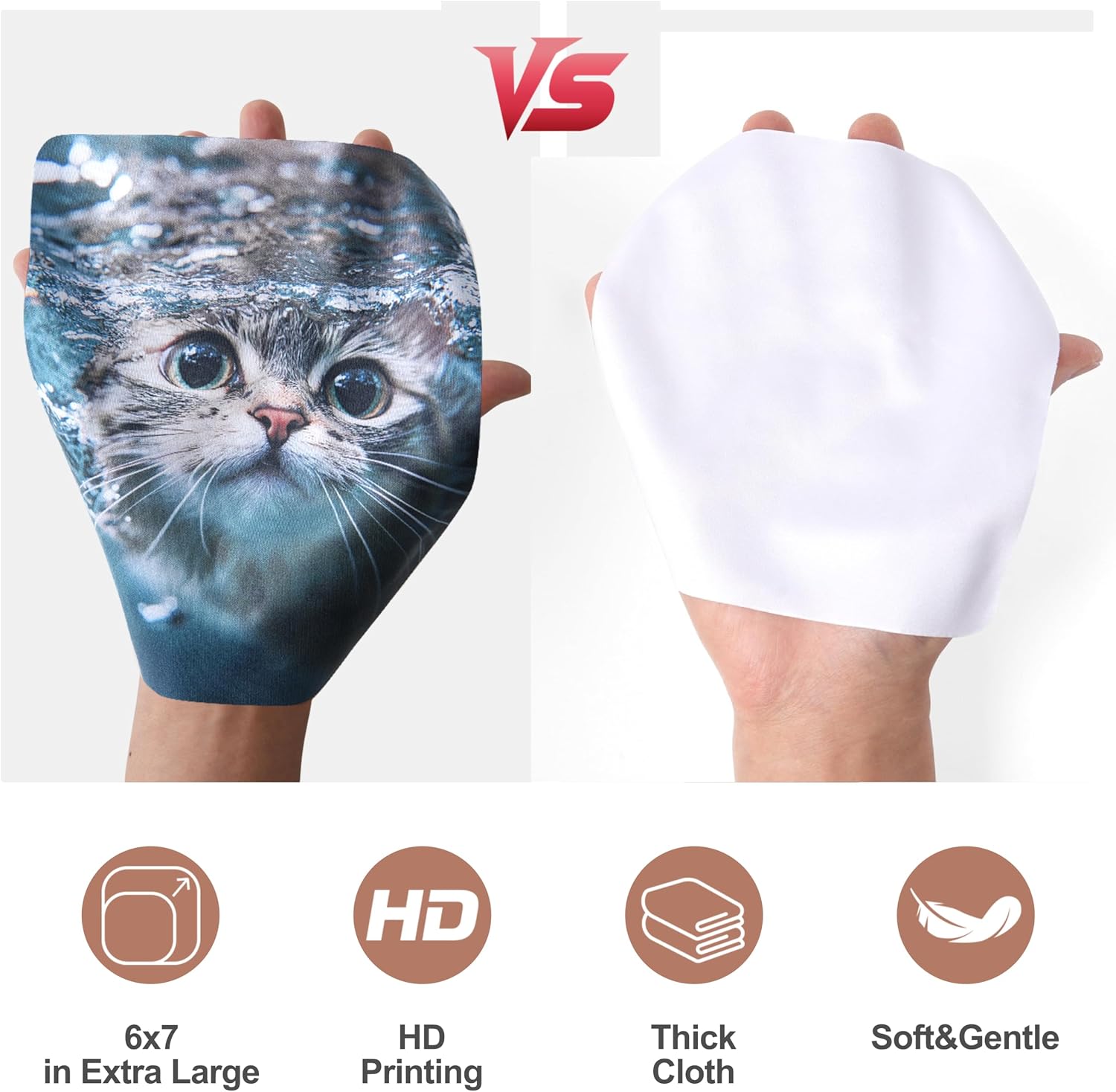 Anywind SEIBER Microfiber Glasses Cleaning Cloth, Cute Cat, 6pcs | Eyeglass Cleaning Cloth, for Phone Screen Camera Lens