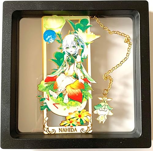 Miniatura 5 de Zllada Genshin Impact Nahida - Marcapáginas de metal con caja de exhibición 3D para mujeres, hombres, hermanas y amigos, regalos de cumpleaños
