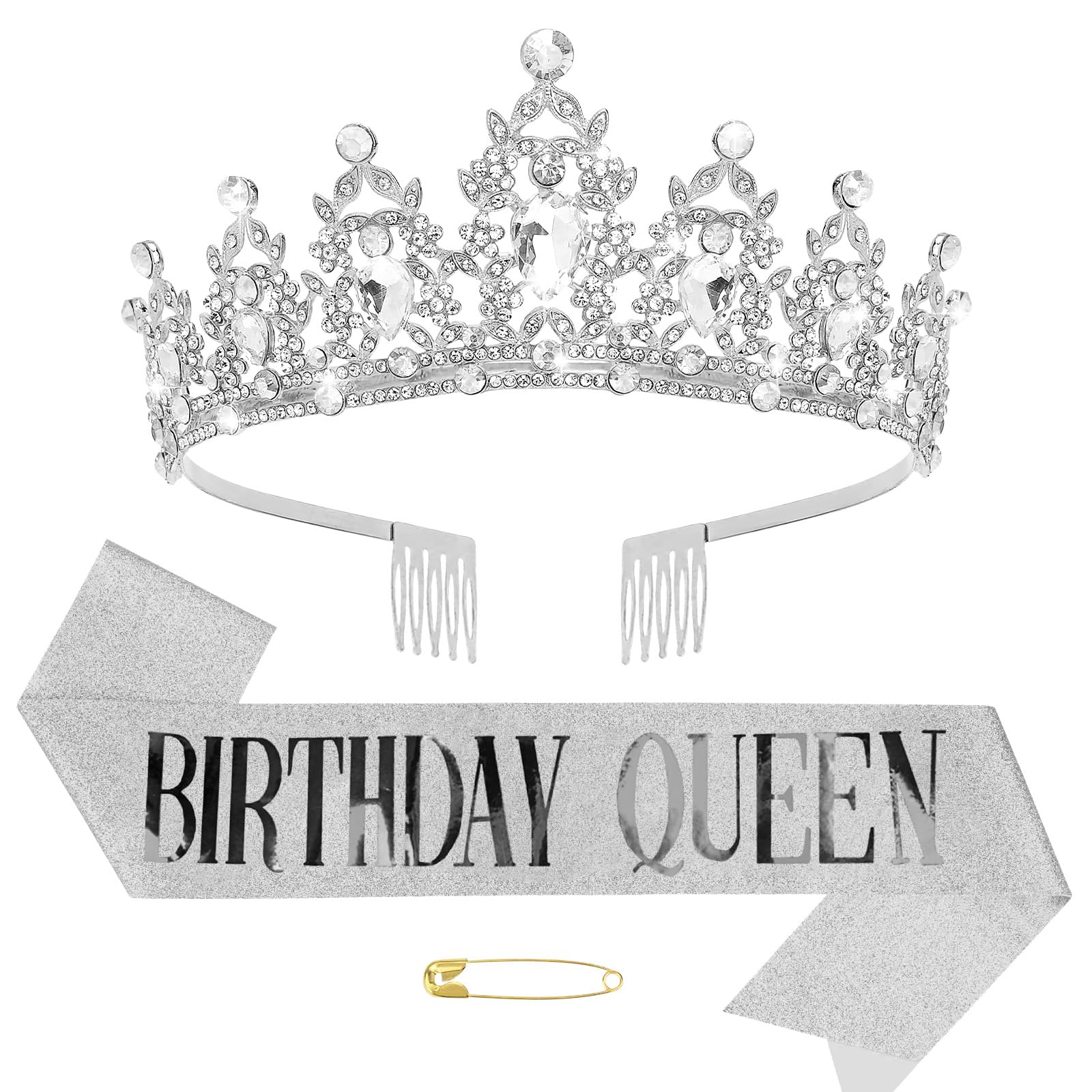 Acquista 2 pezzi/set da donna buon compleanno corona tracolla strass fascia per capelli set My Birthday Sash Tiara ragazze feste favore in Italia a partire da 7.75
