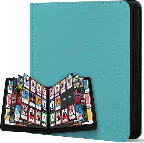 Miniatura 18 de Carpeta de tarjetas coleccionables Zofly con 9 bolsillos, álbum de colección de tarjetas con cremallera, resistente soporte para 540 tarjetas de