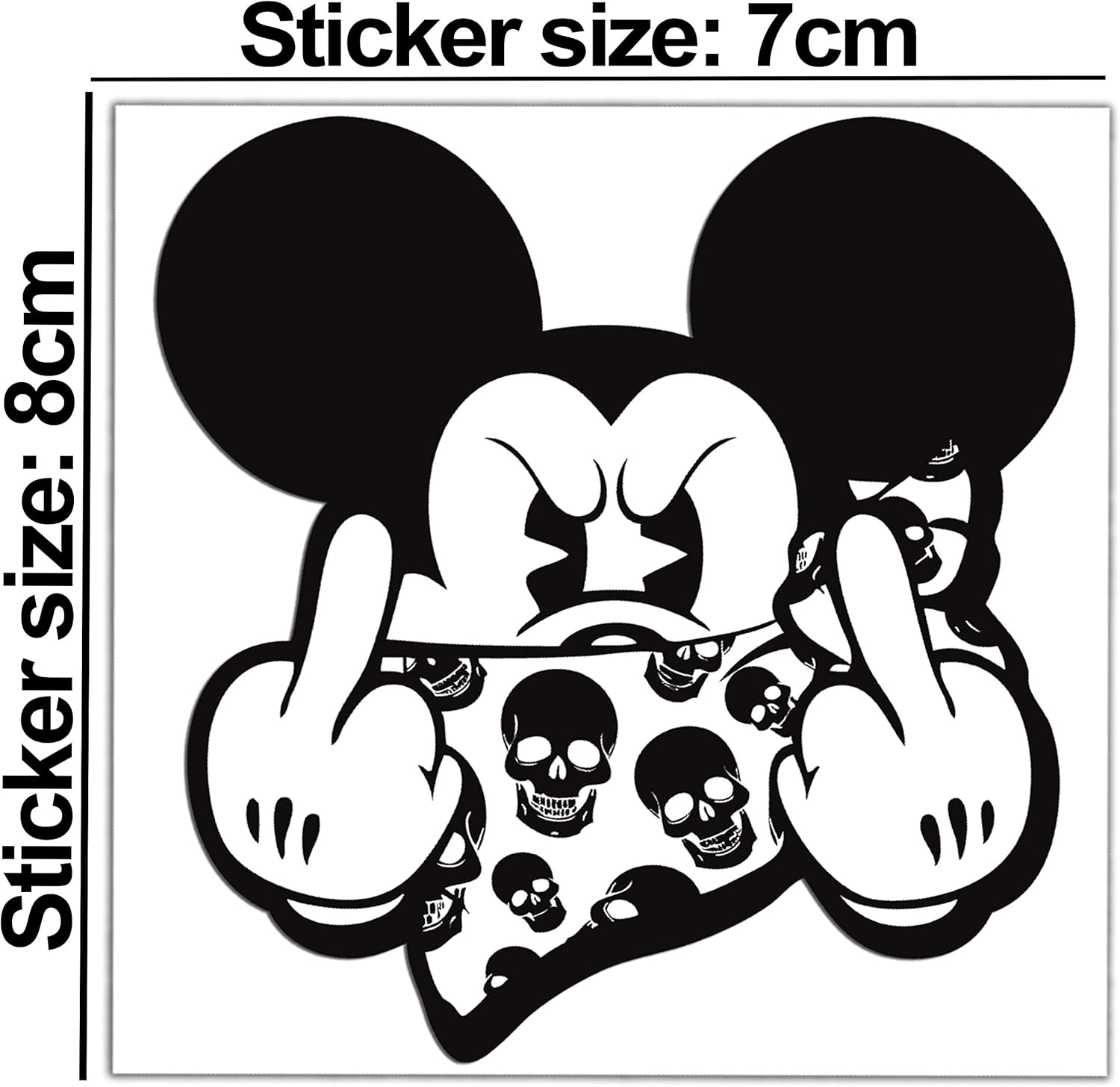 Amazon Co Jp 2 X Pvc Laminated Stickers Mickey Mouse Middle Fingers Skull Auto Moto Tuning B 271 2 Pvcのラミネートステッカーミッキーマウスの中指の頭蓋骨自動モトチューニングb 271 車 バイク