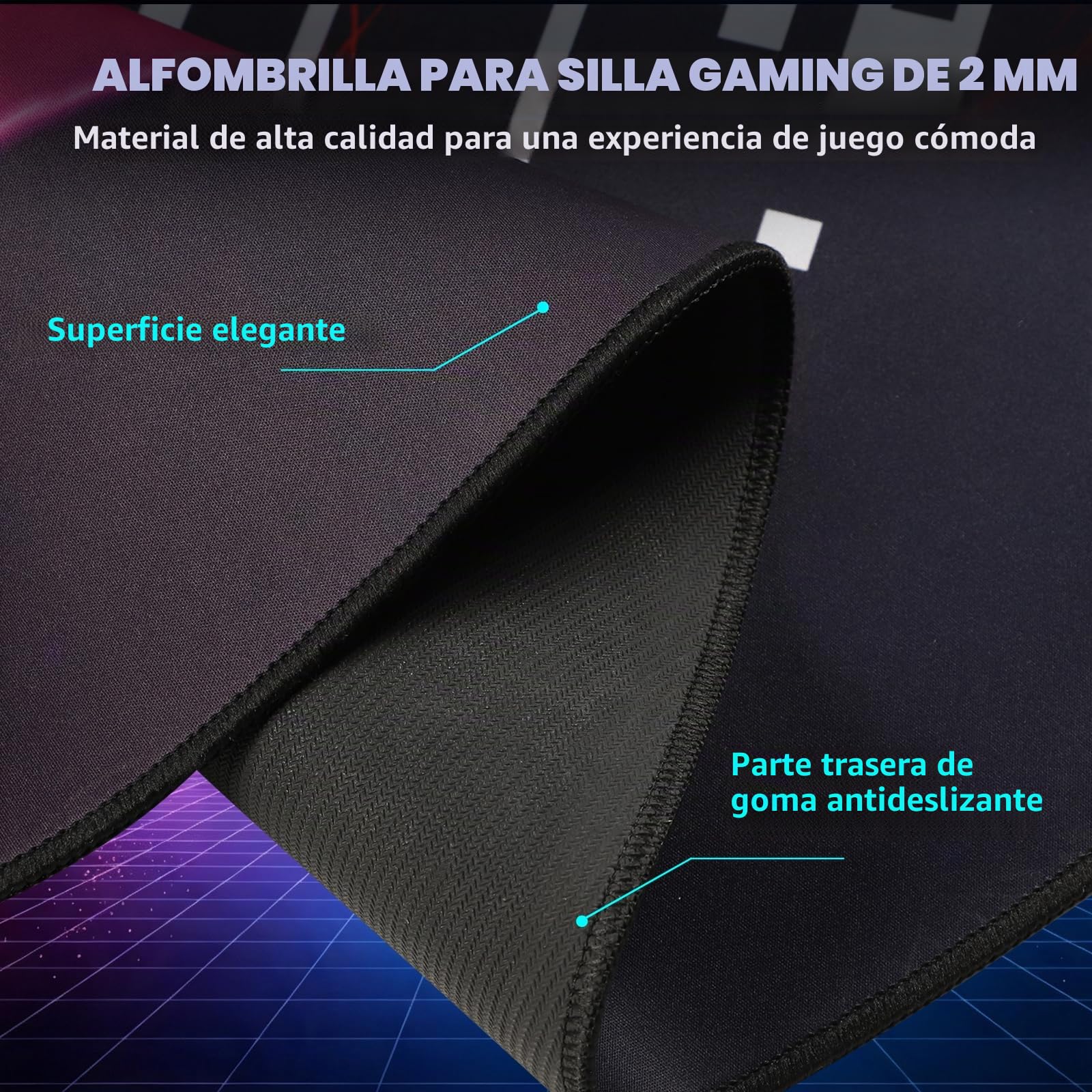 Capslpad Alfombrilla protectora para gaming, 120 x 120 cm, antideslizante, para silla de oficina, para suelo de madera dura, alfombrilla para silla, para sala de juegos, hogar, oficina, laminado