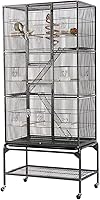 Yaheetech 69-Inch Extra Large Bird Cage for Parrots, Cockatiels, Conures, Lovebirds, Budgies - Secure Metal Parrot Cage, Black