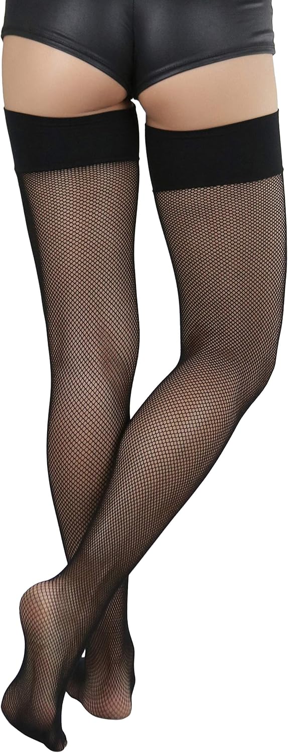 ToBeInStyle Womens Classic and Chic Micro Mesh Net Thigh High Stockings - Image 2