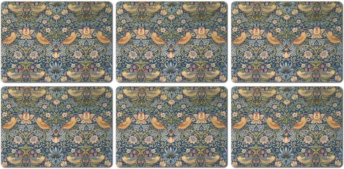 Castle Melamine William Morris Strawberry Thief Placemats - Set of 6