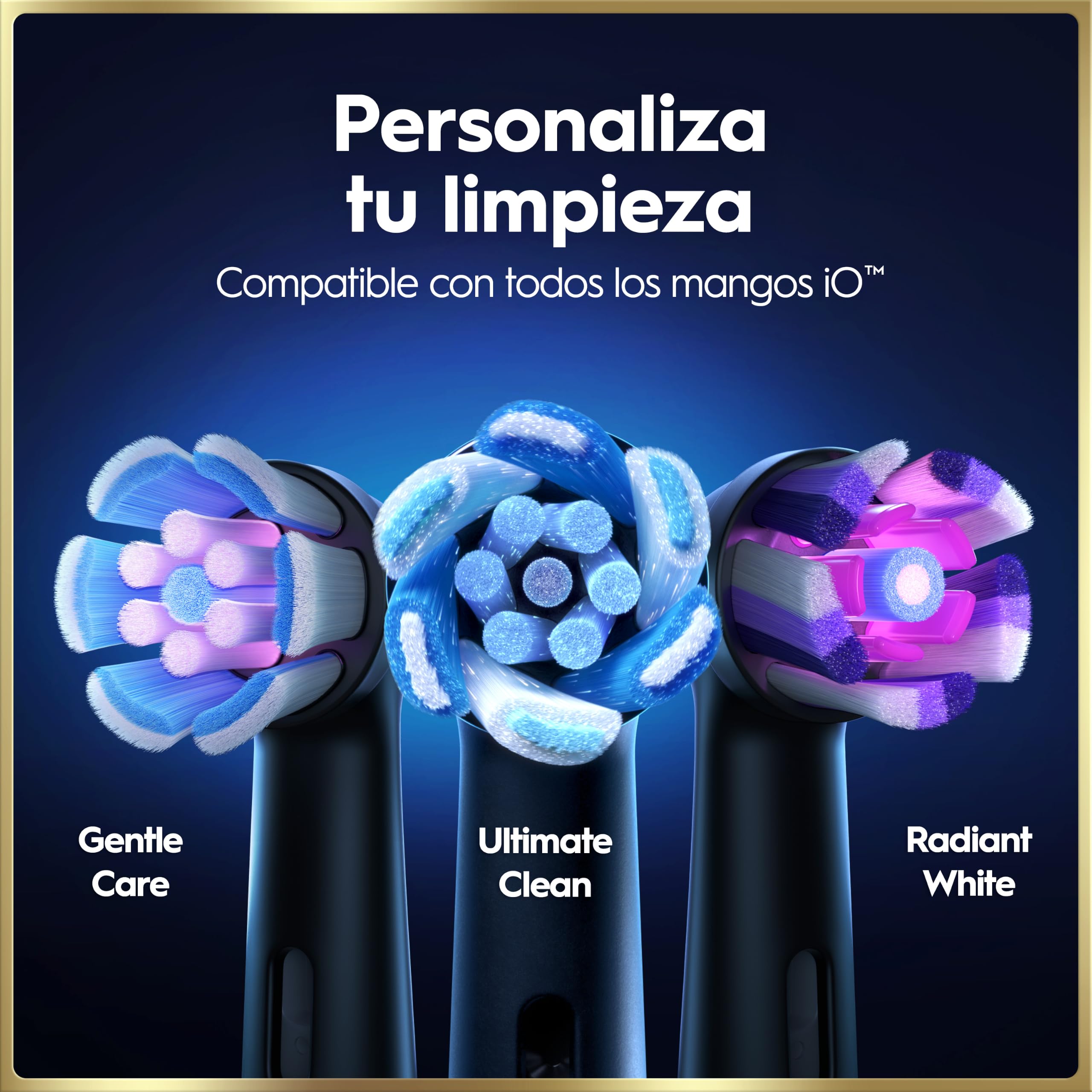 Oral-B iO 9 Cepillo de Dientes Eléctrico con 3 Cabezales, Negro - Cepillo Dental con Sensor De Presión, 7 Modos de Cepillado con Blanqueamiento Dental, Estuche Cargador de Viaje, Carga Rápida