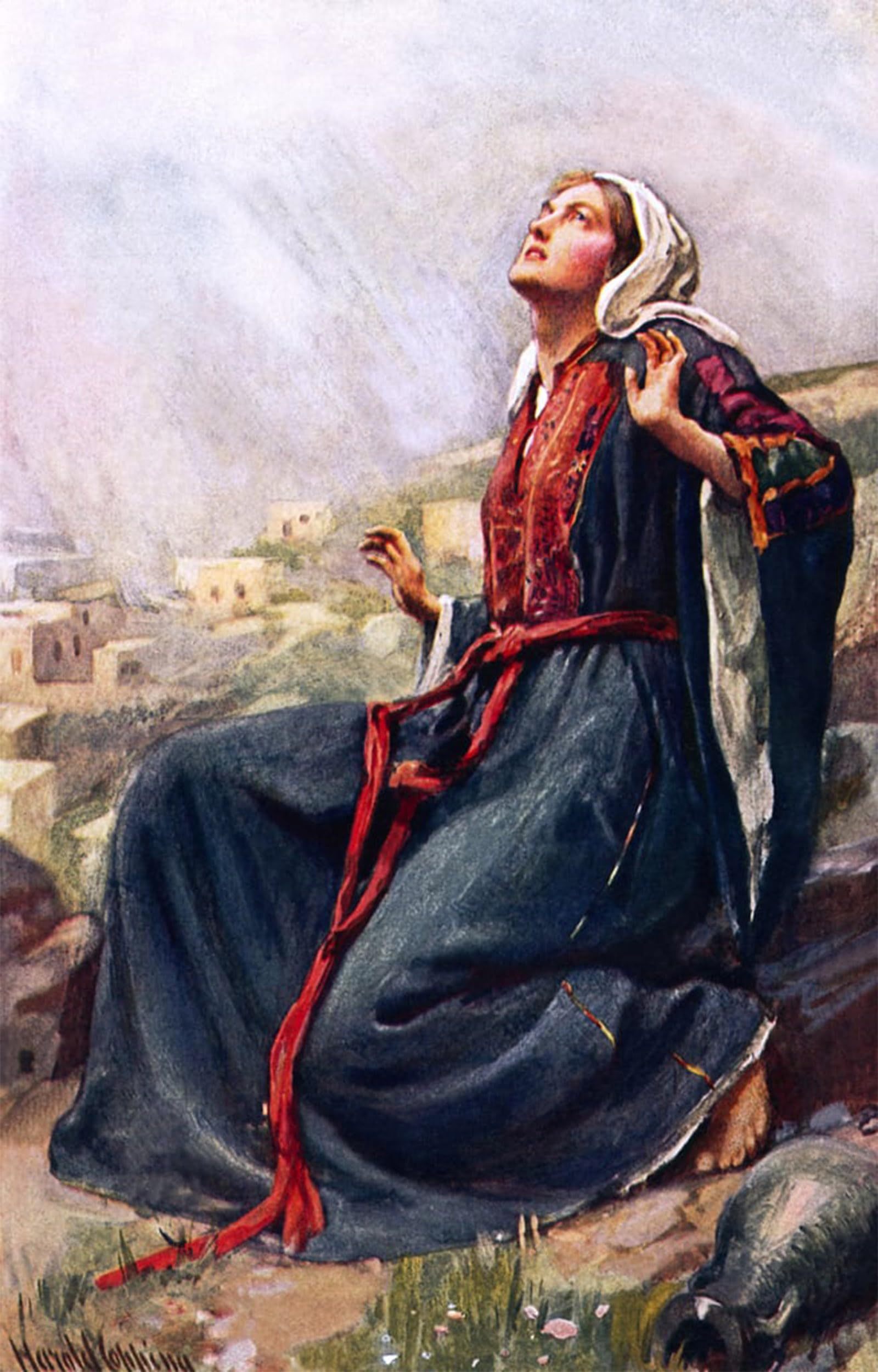 ARTXLXXBN Famous Print Painting Colorful Art Print Mary the Mother of Jesus by Harold Copping Canvas Art Decorations for Home Decor 60x90cm