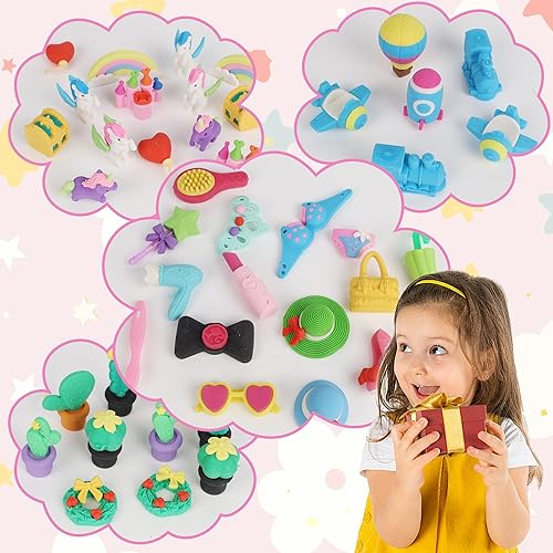 Miniatura 17 de 72 borradores surtidos de lápices de animales para mascotas, mini borradores a granel, regalos para premios de aula, bolsa de regalo, rellenos