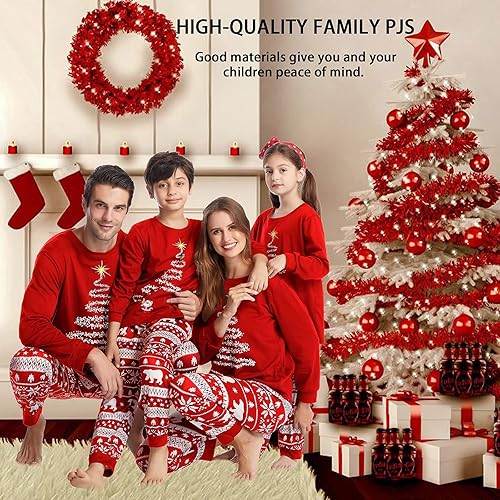 Miniatura 3 de Oriental eLife Pijamas de Navidad para la familia, conjuntos de pijamas familiares de Navidad a juego, ropa de dormir familiar de Navidad 2023