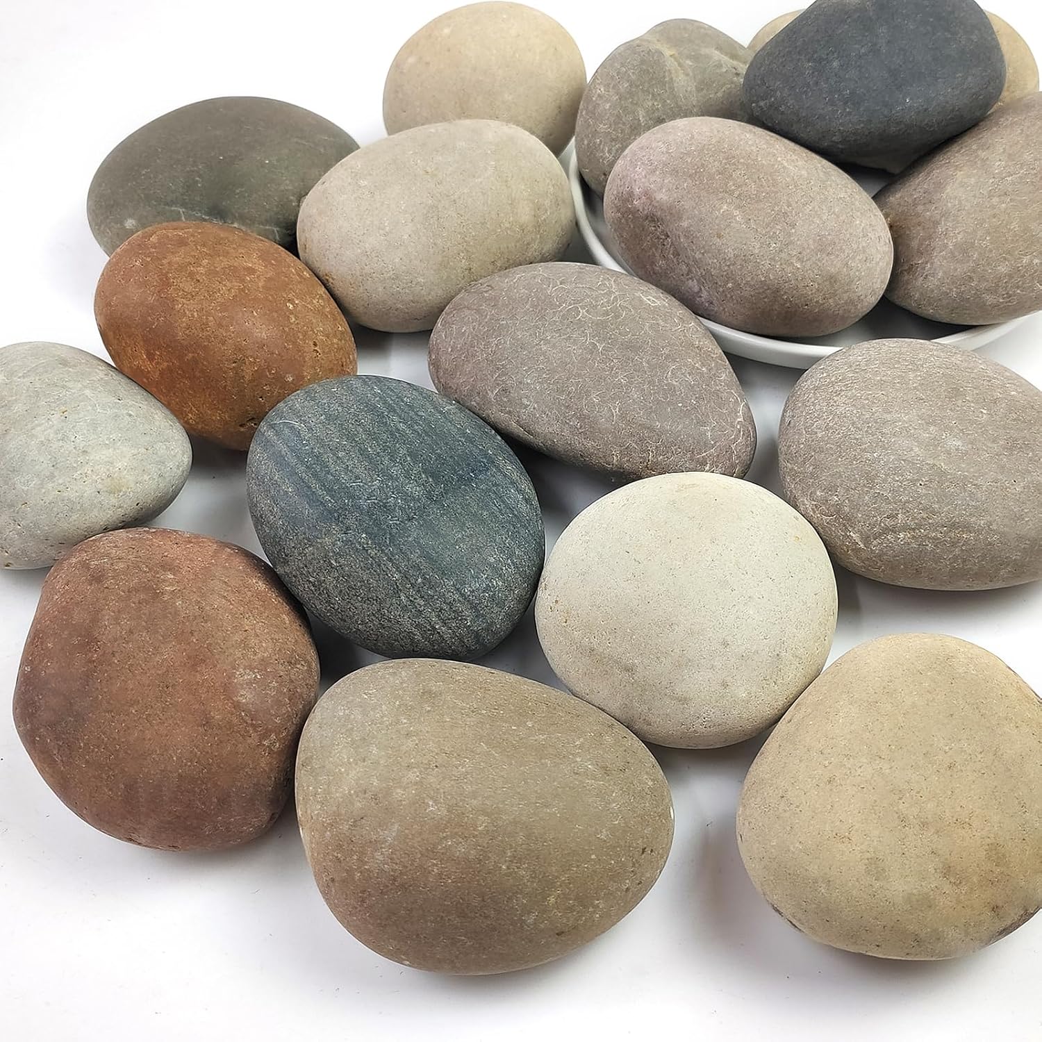 Large River Rocks for Landscaping, 3-4 Inch Mixed Colors Pebbles for Plants and Garden, Premium Rocks for Flower Beds, Indoor Fountains, Paths, Backyards, Fish Tanks(40lbs Bulk) 3-4 Inch(40LB) Natural Mixed Color 1