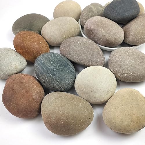 Large River Rocks for Landscaping, 3-4 Inch Mixed Colors Pebbles